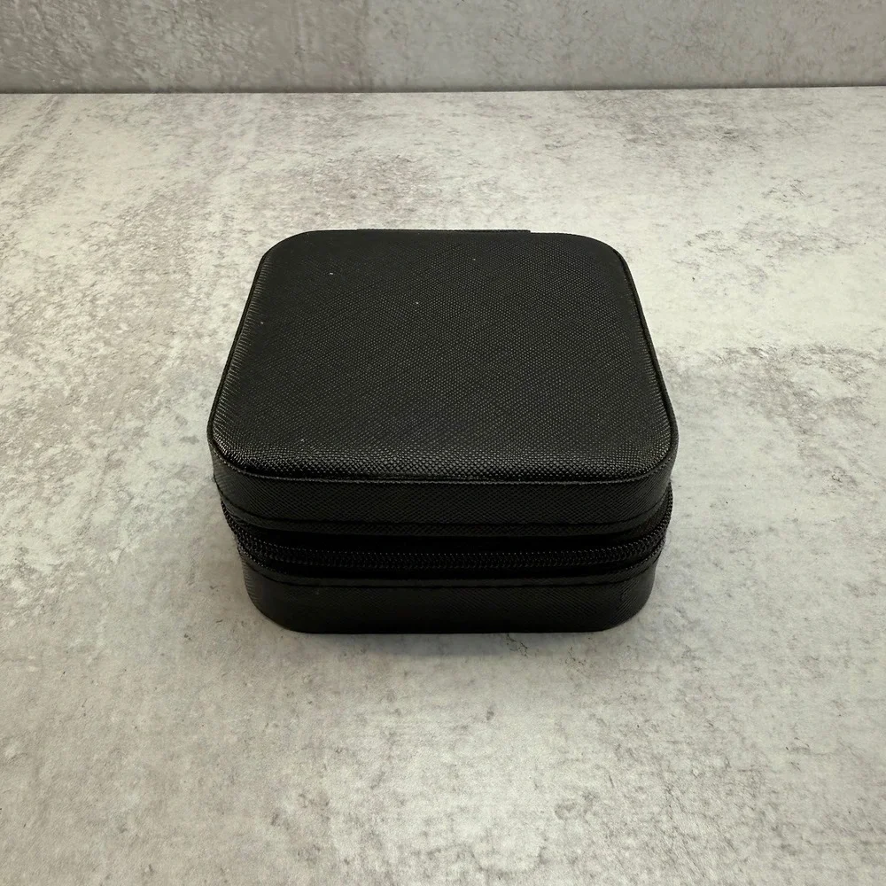 Small Jewelry Travel Carry Case Black 4